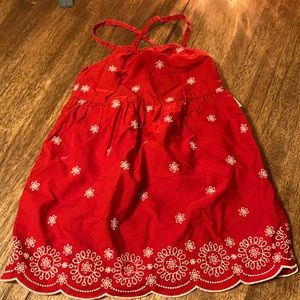 Red & white Sun Dress with adjustable straps 4/4T